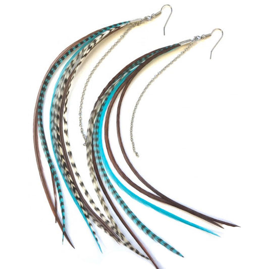 Earings - Feathers - Turquoise Fairy