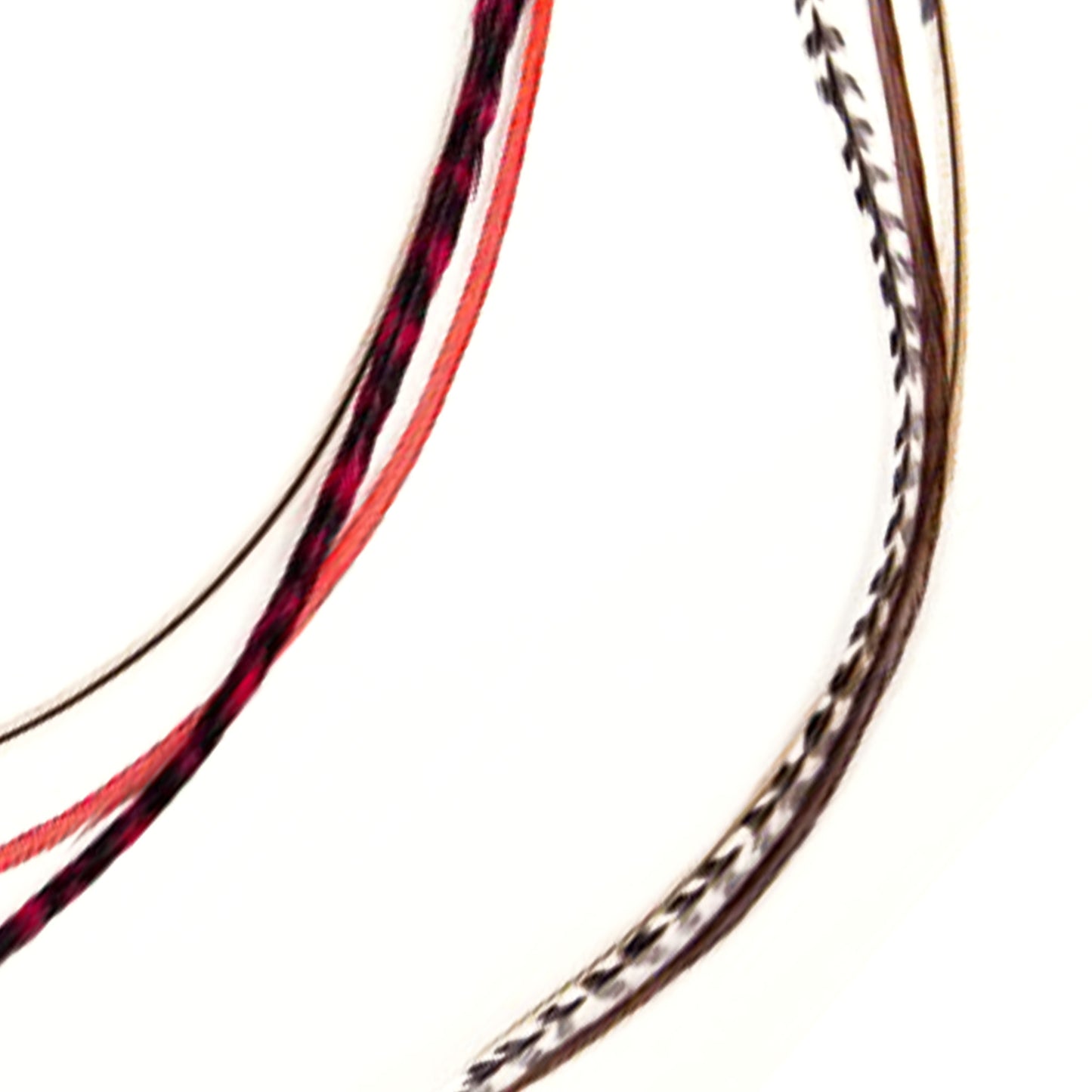 Feather extensions - Double Hairclip - Red Velvet