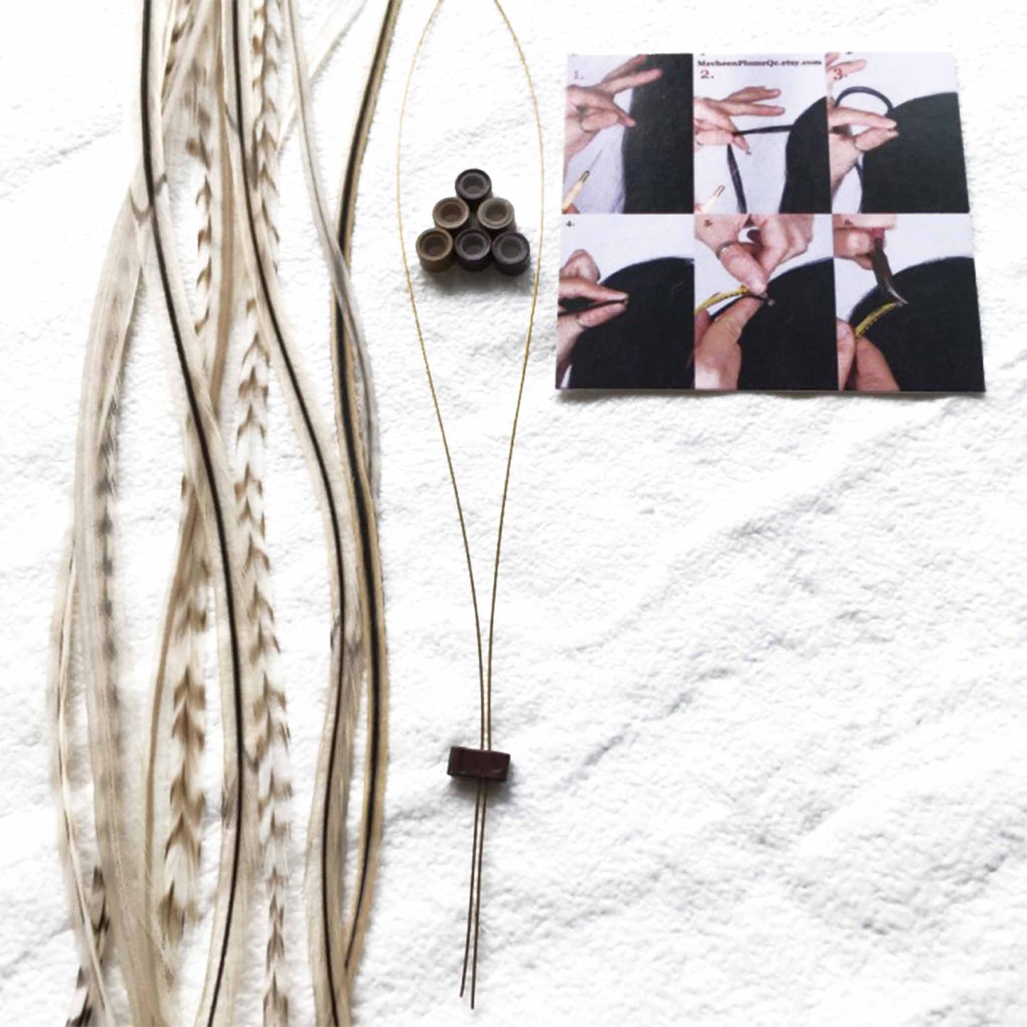 Feather extensions - 10 feathers - Blond