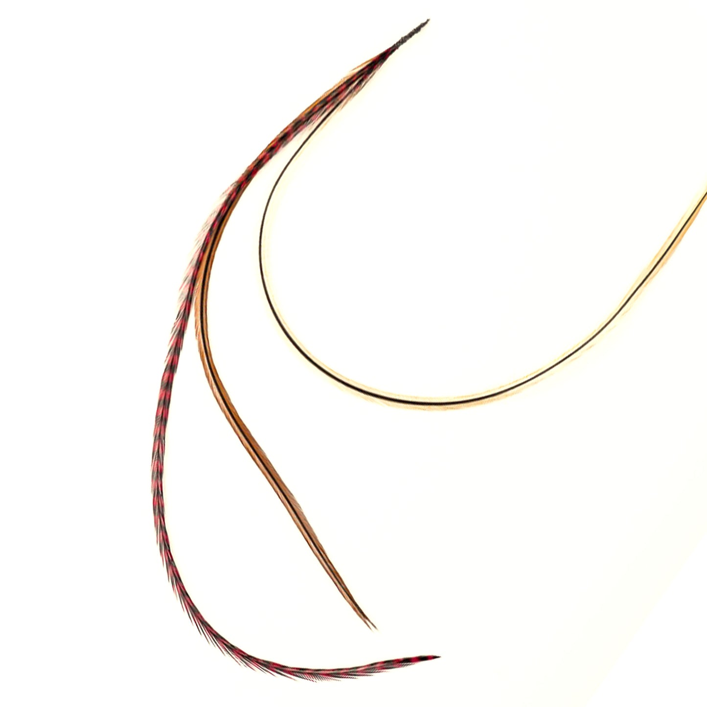 Feather extensions - 3 feathers - Cherry Blossom