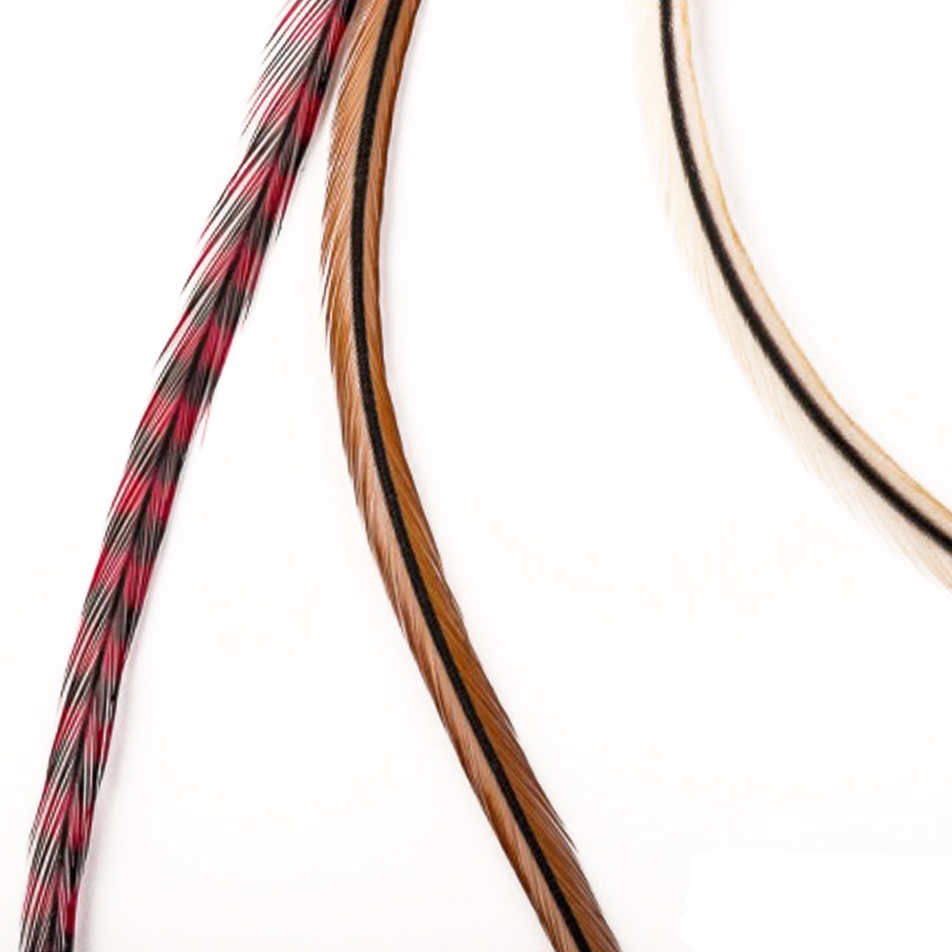 Feather extensions - 3 feathers - Cherry Blossom