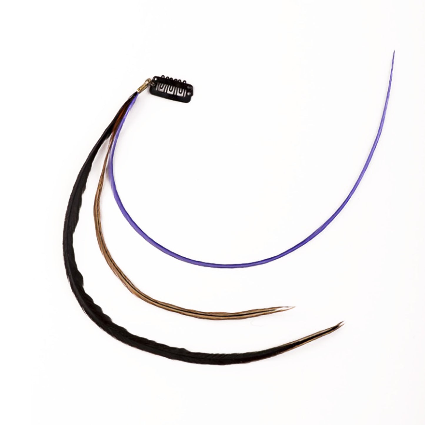 Feather extensions - 3 feathers - Violet night