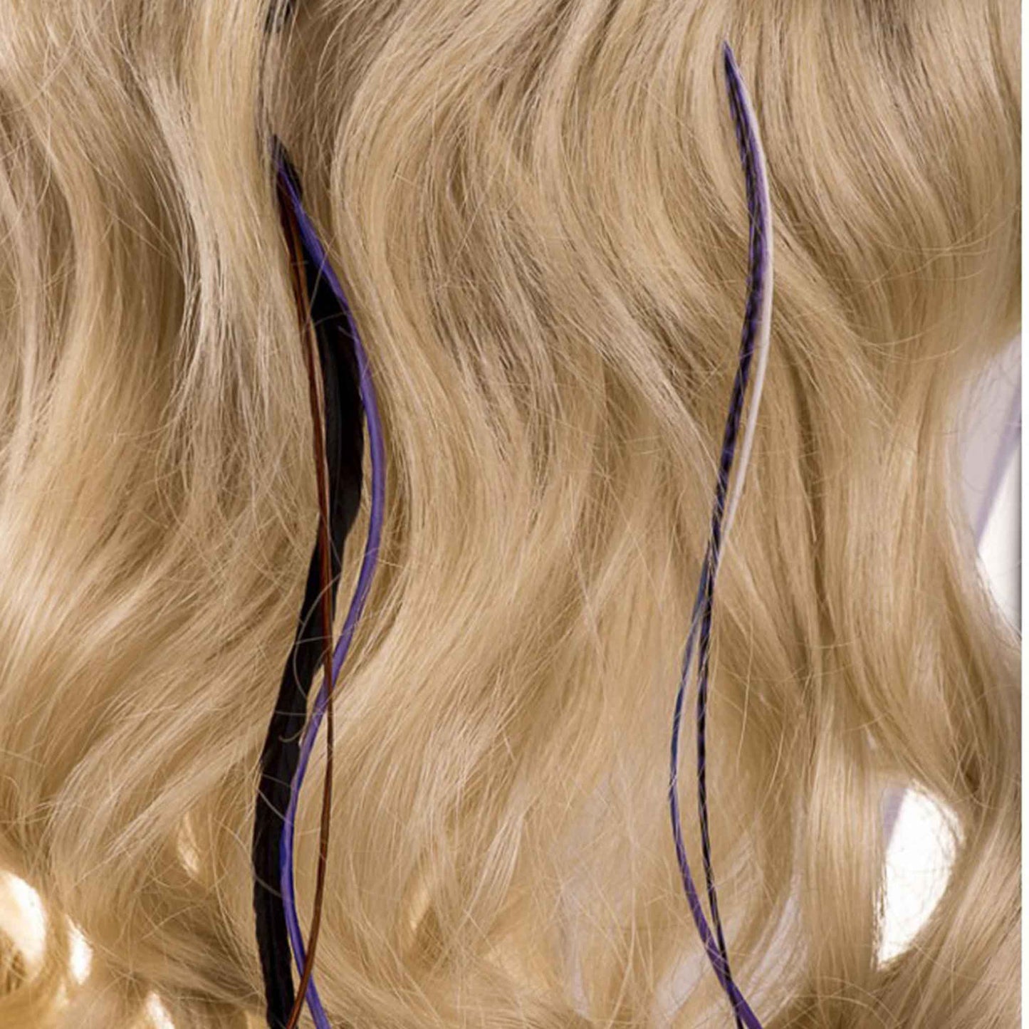 Feather extensions - 3 feathers - Violet night - Hair