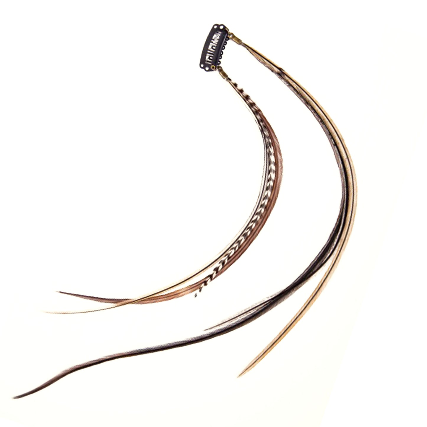 Feather extensions - Double Hairclip - Lynx tail