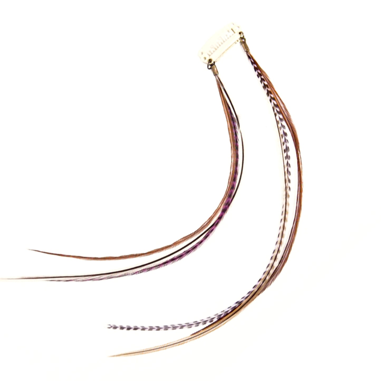Feather extensions - Double Hairclip - Pink Lavand