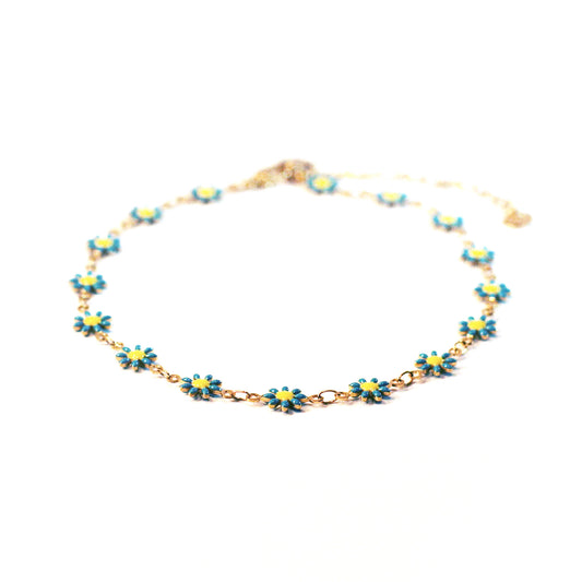 Flower | Blue - Golden - Anklet