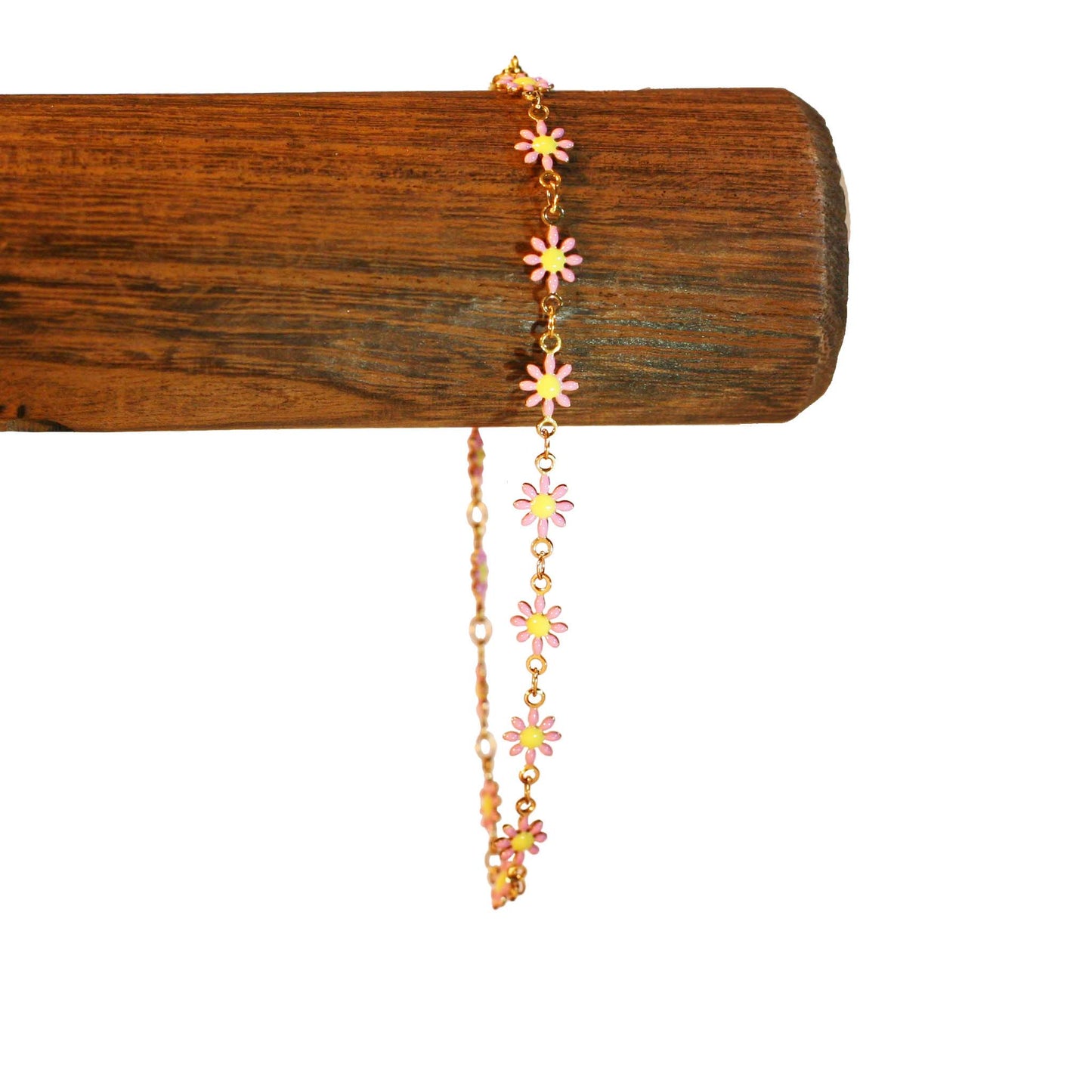 Flower | Pink - Golden - Anklet