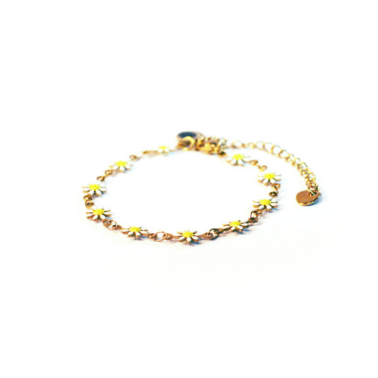 Flower | White - Golden - Bracelet