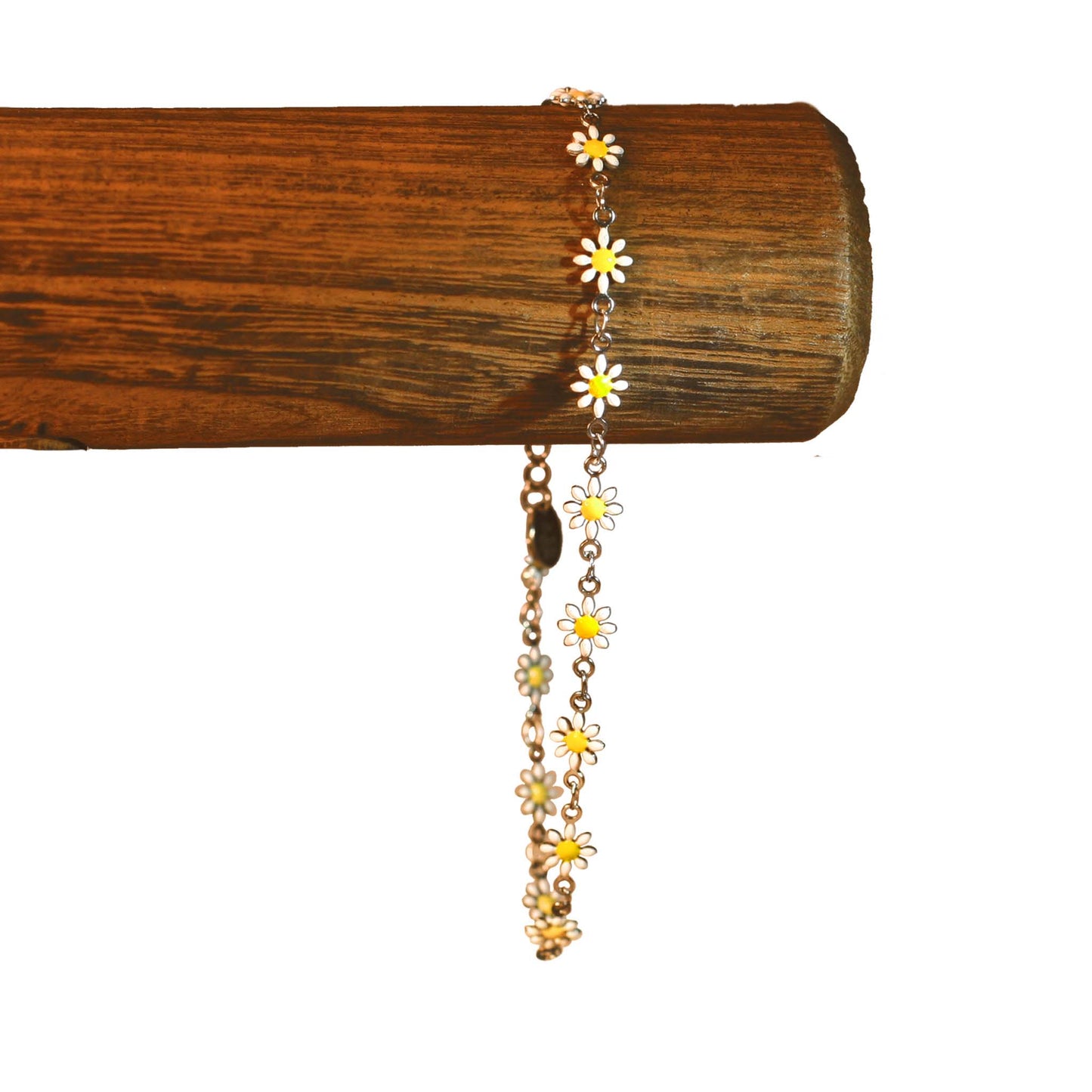 Flower | White - Silvery - Anklet