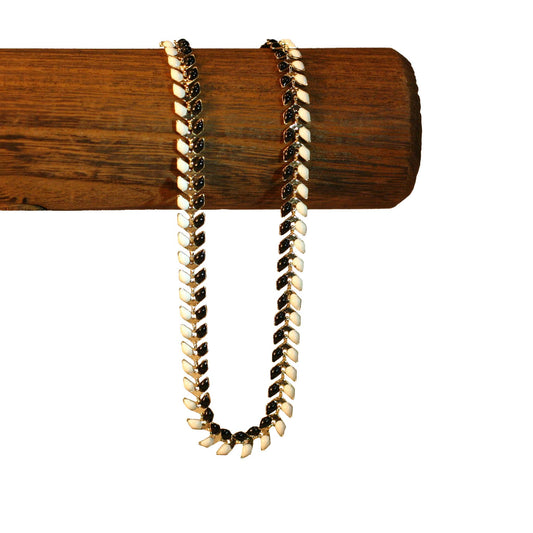 V | Black n White - Golden - Necklace