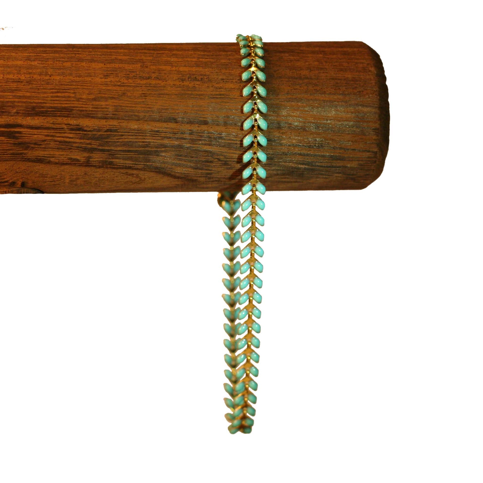 V | Blue aqua- Golden - Anklet