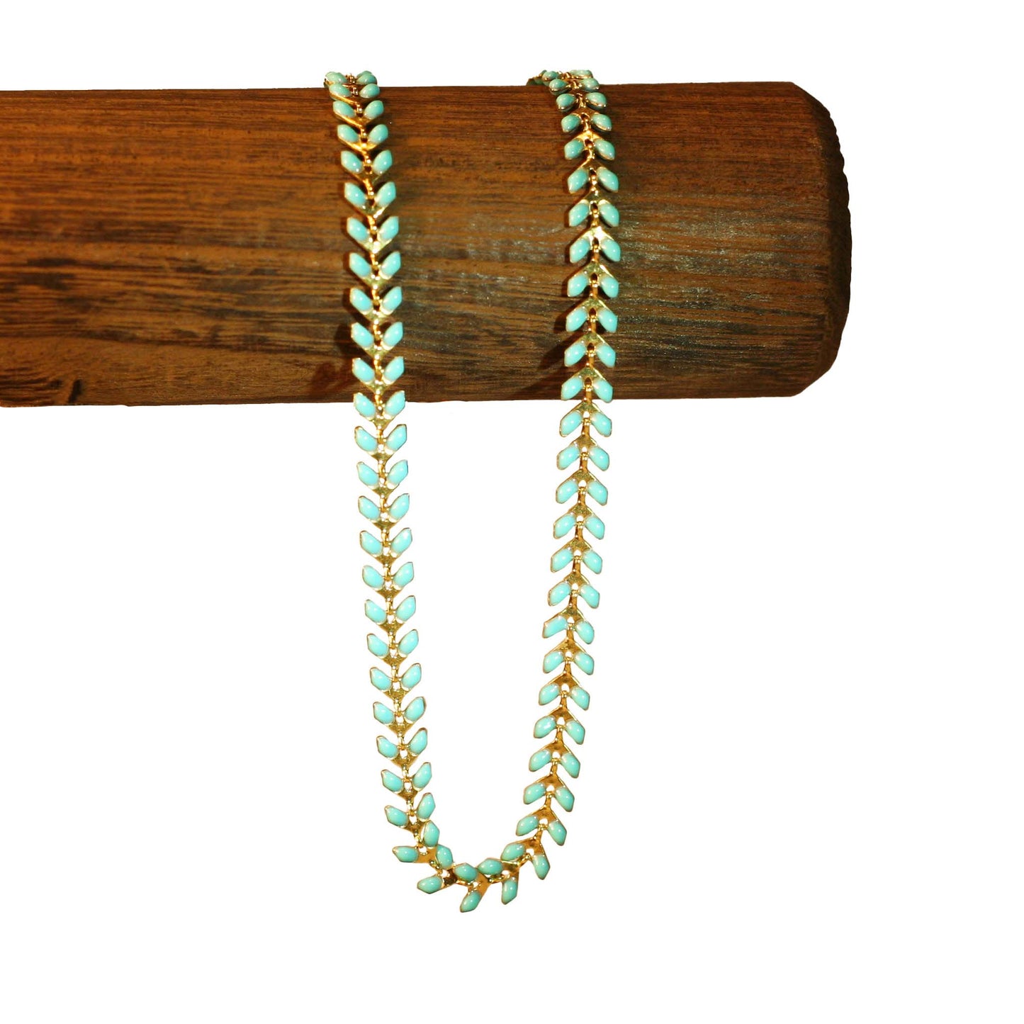 V | Blue aqua- Golden - Necklace
