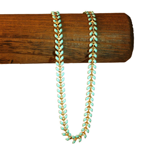 V | Blue aqua- Golden - Necklace