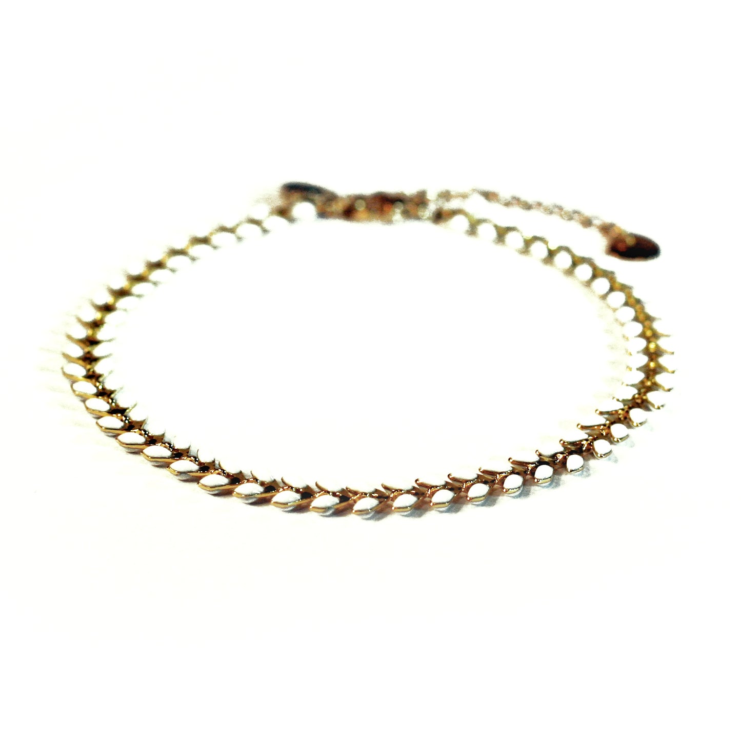 Anklet - V - White - Golden