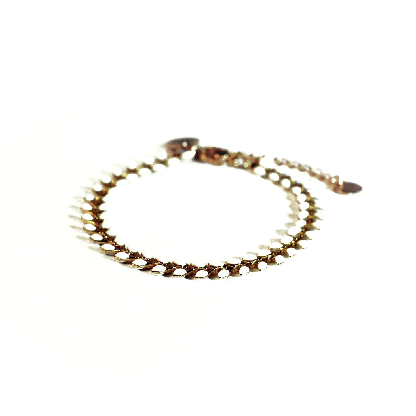 Bracelet - V - White - Golden