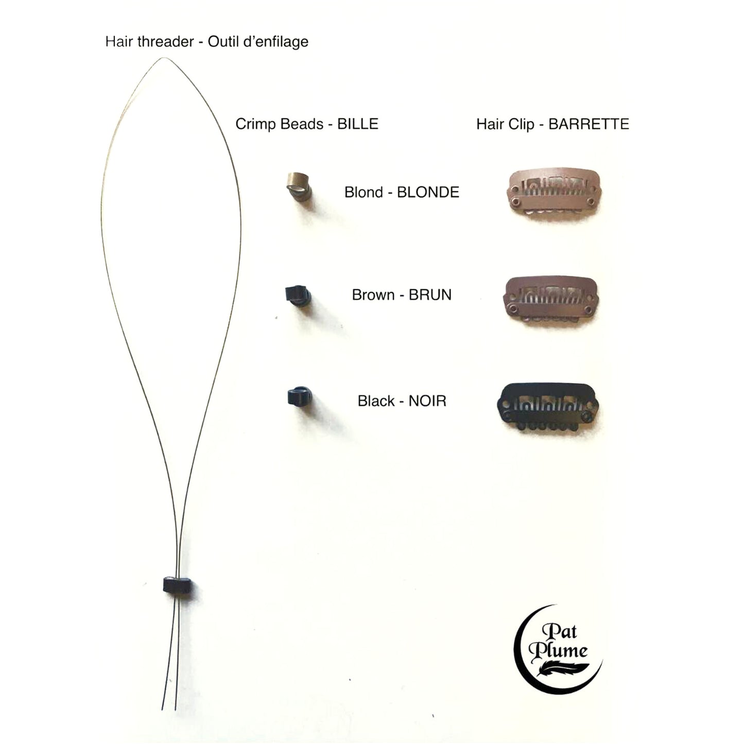 Feather extensions - Beads and clips color chart