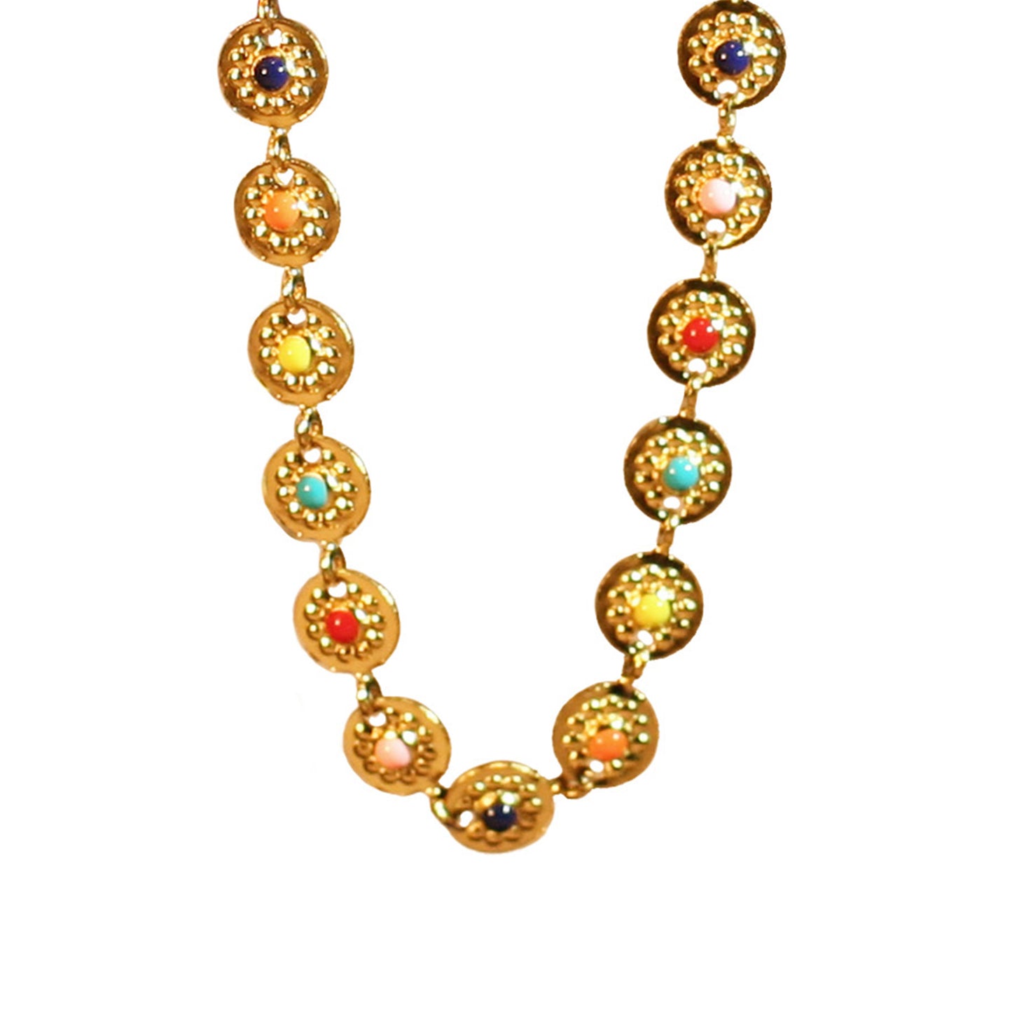 Dots | Multicolor - Golden - Necklace