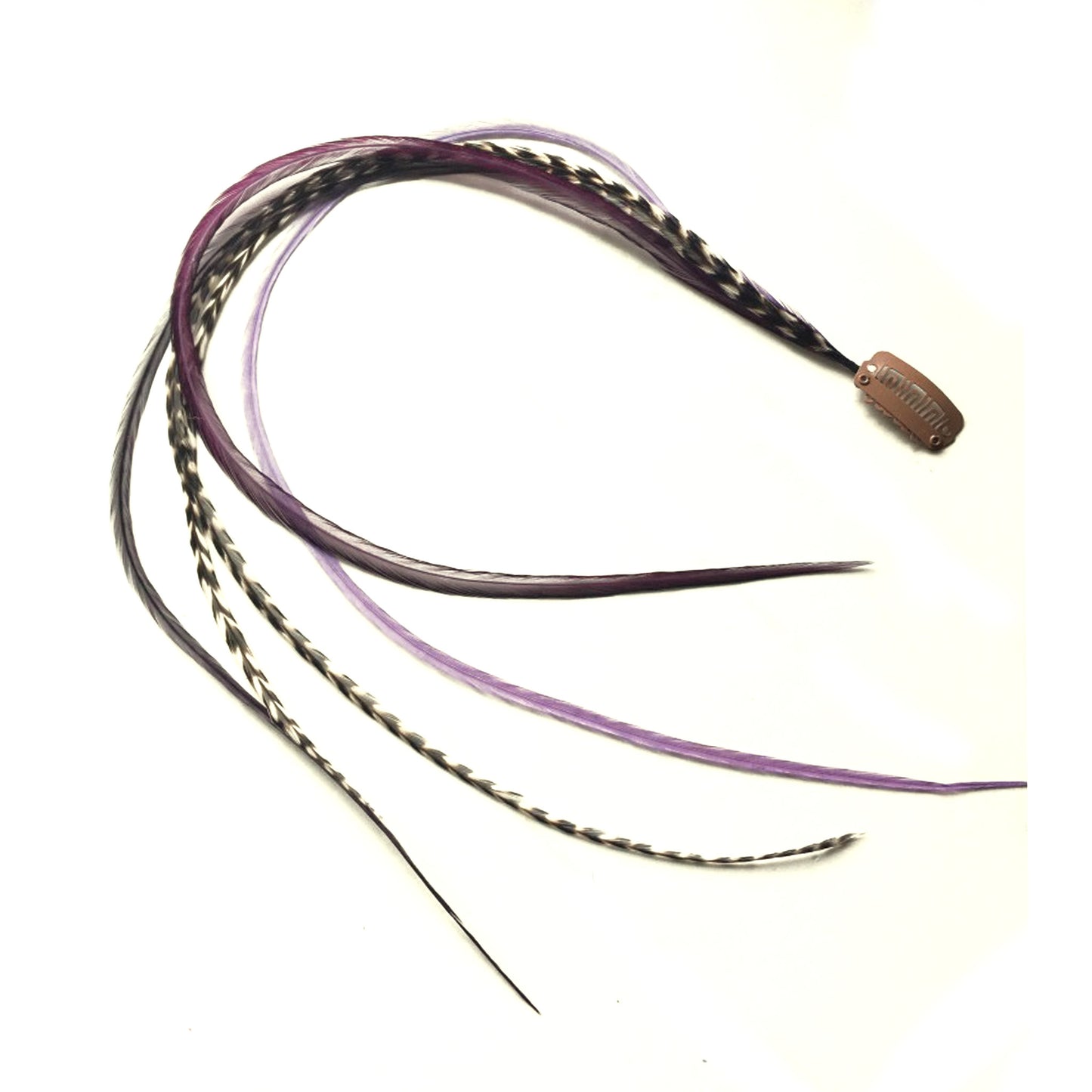 Feather extensions - 4 feathers - Violet Fairy