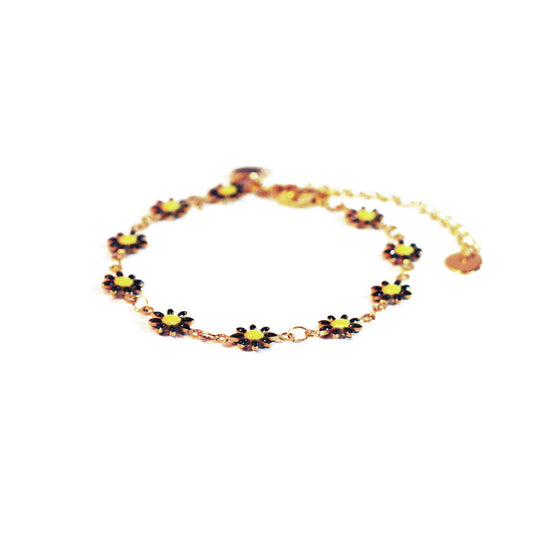 Flower | Black - Golden - Bracelet